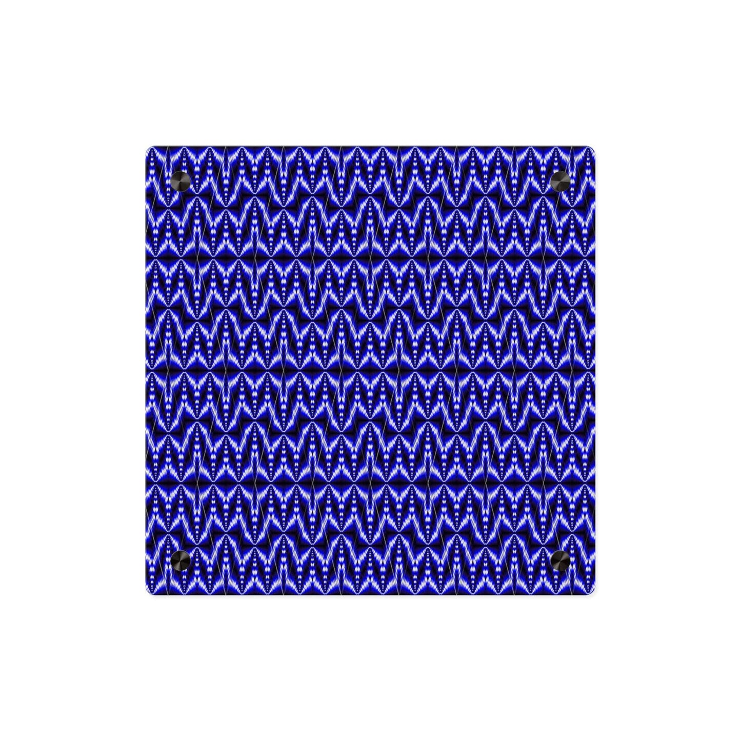 Blue Geometric Pattern Acrylic Wall Art Panel
