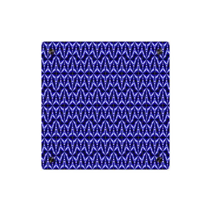 Blue Geometric Pattern Acrylic Wall Art Panel