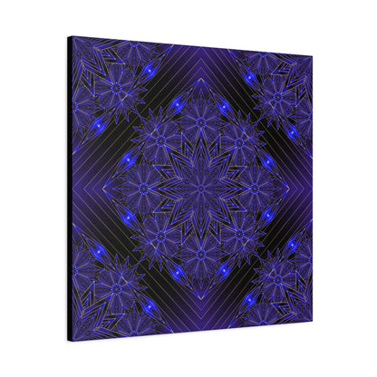 Galactic Mandala Matte Canvas Wall Art — Deep Purple Geometric Stretched Canvas