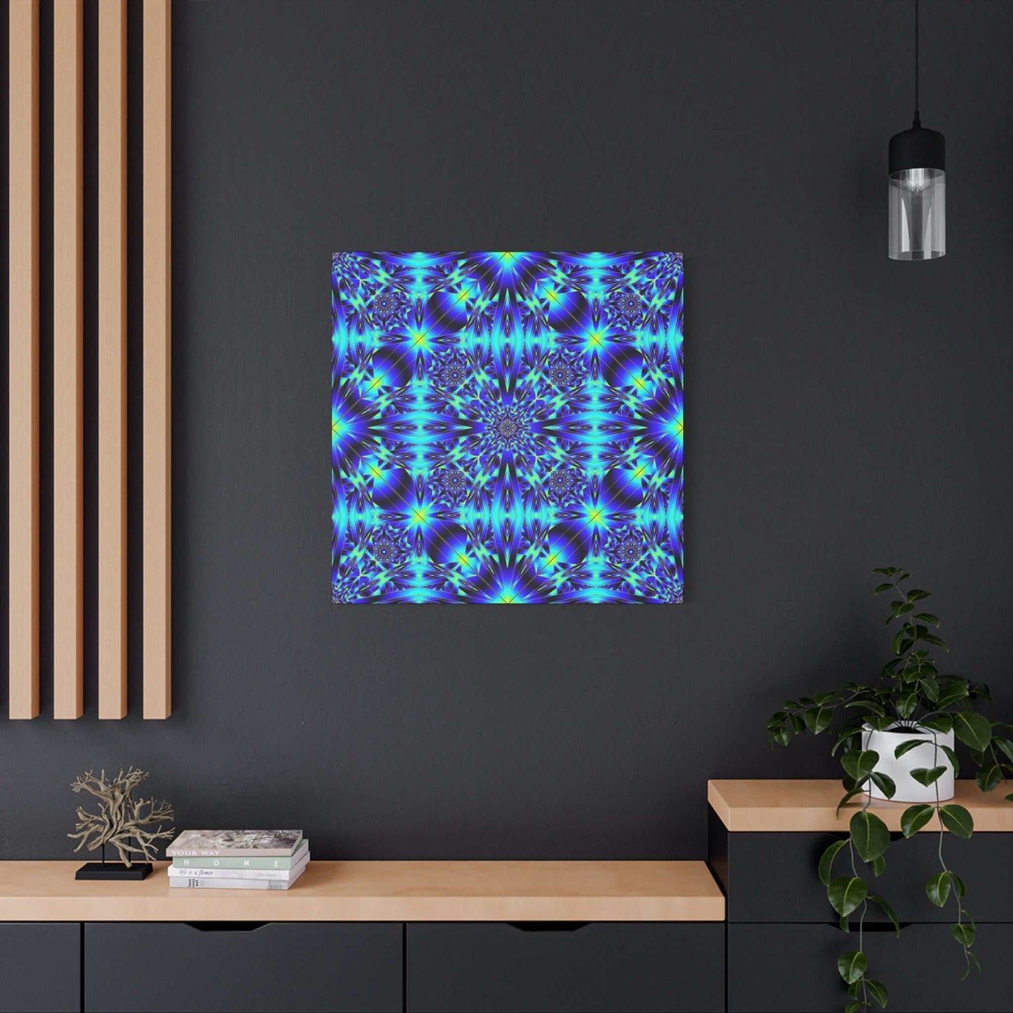 Blue Kaleidoscope Matte Canvas Wall Art — Stretched 1.25"