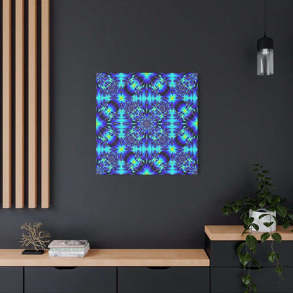 Blue Kaleidoscope Matte Canvas Wall Art — Stretched 1.25"