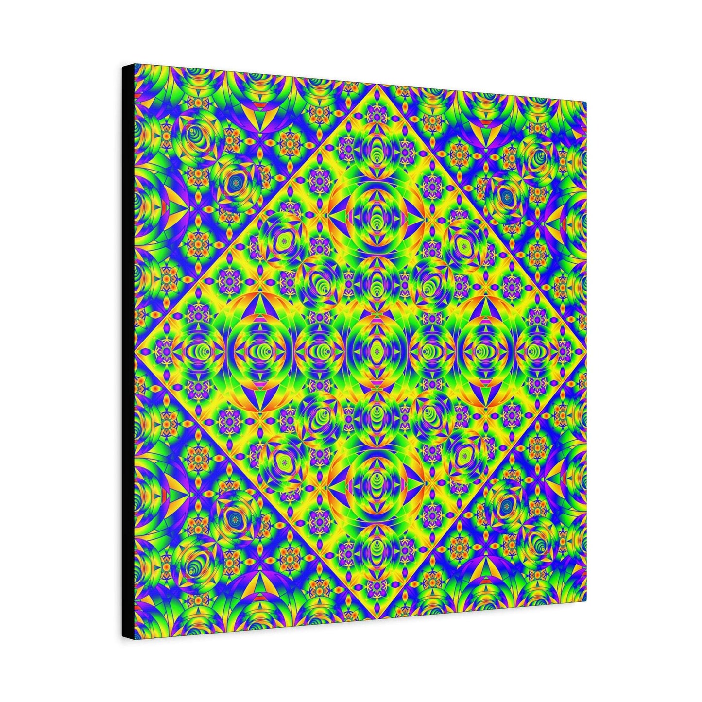 Psychedelic Kaleidoscope Matte Canvas Art — Vibrant Geometric Wall Decor