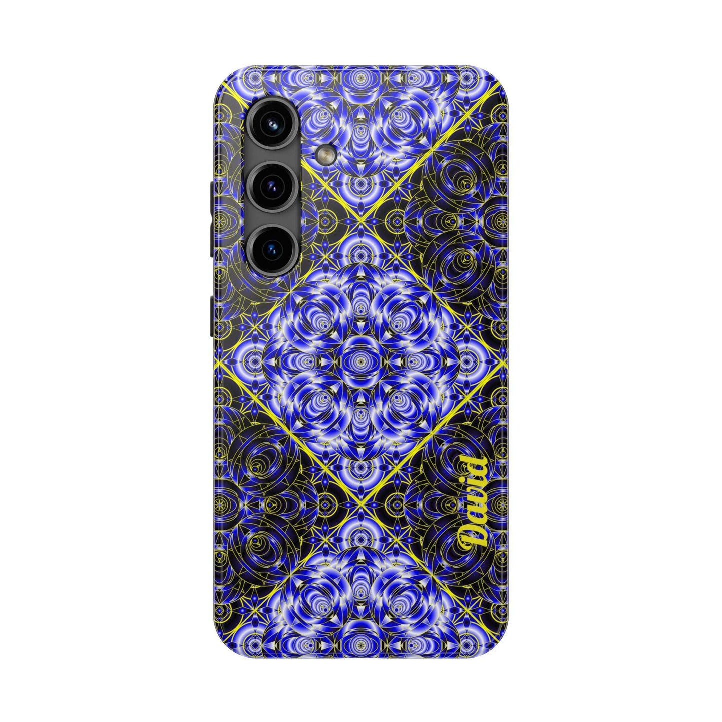 Blue Mandala Tough Phone Case — Personalized Name Option