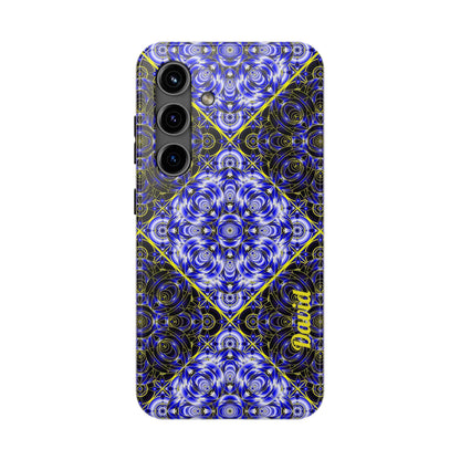Blue Mandala Tough Phone Case — Personalized Name Option