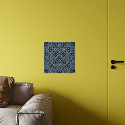 Acrylic Wall Art Panel — Blue Kaleidoscope Geometric Pattern