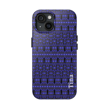 Personalized Blue Tribal Tough Phone Case — Custom Name Phone Case