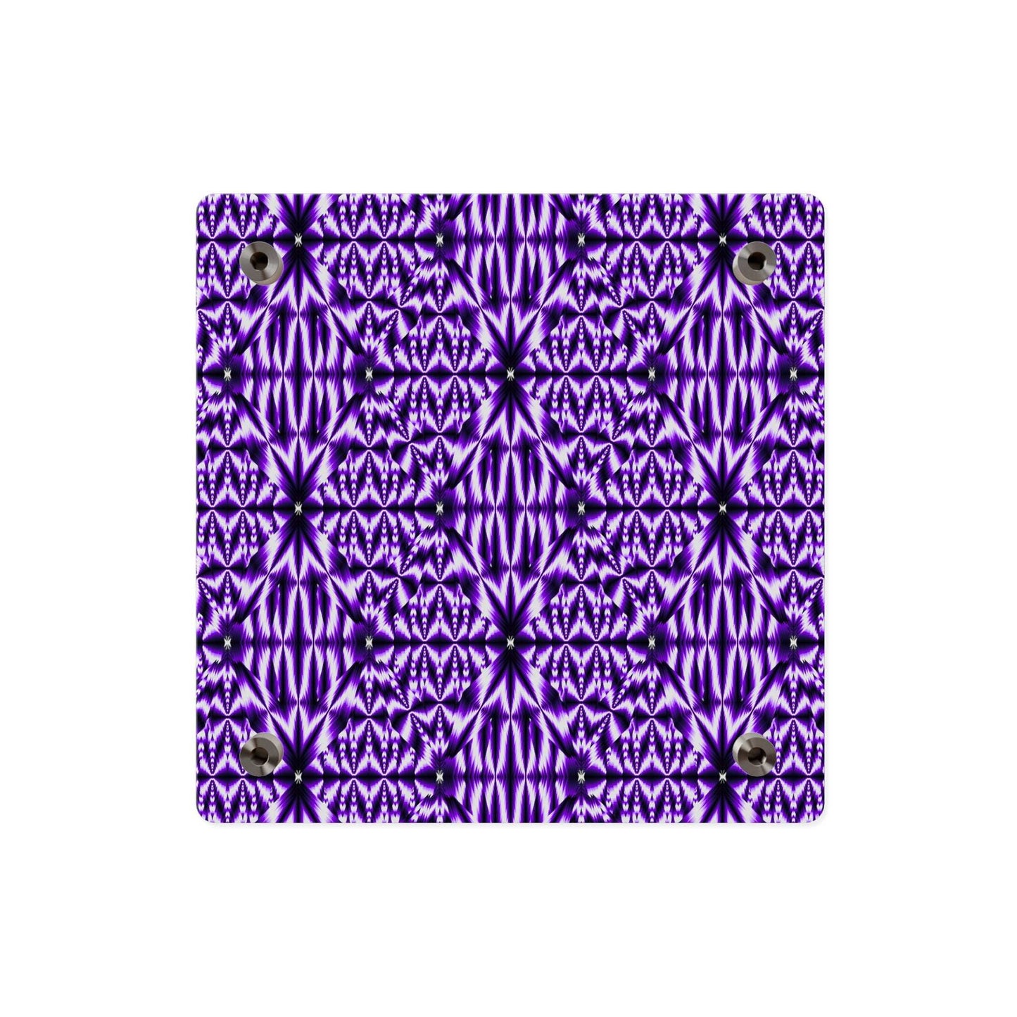 Purple Kaleidoscope Acrylic Wall Panel — Geometric Abstract Home Decor