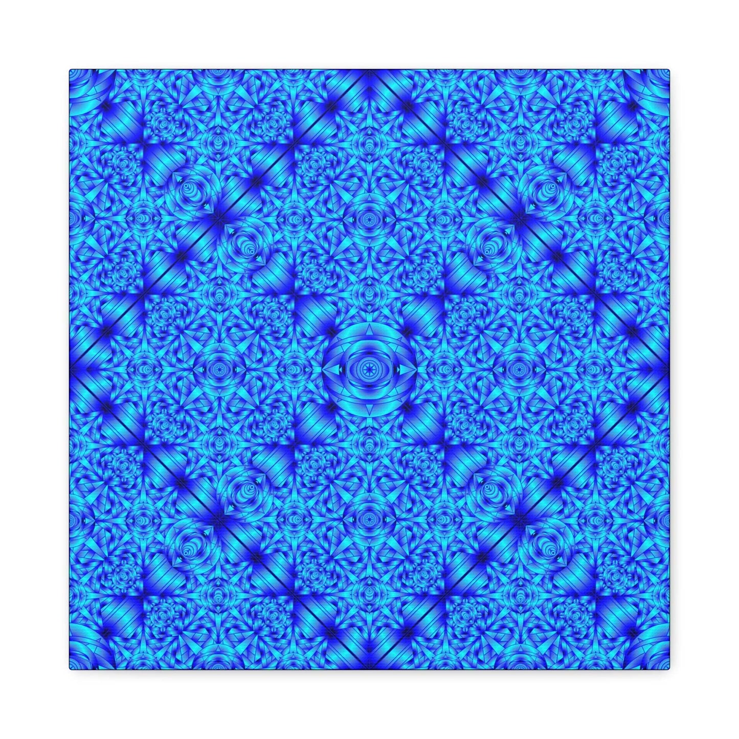 Blue Kaleidoscope Canvas Print — Geometric Abstract Wall Art