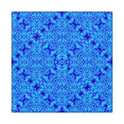 Blue Kaleidoscope Canvas Print — Geometric Abstract Wall Art