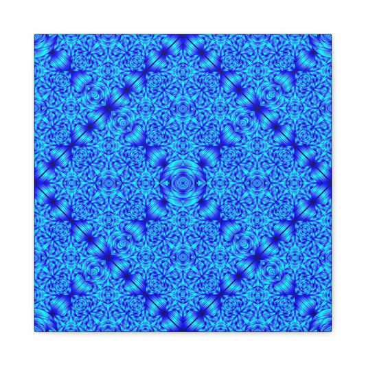 Blue Kaleidoscope Canvas Print — Geometric Abstract Wall Art