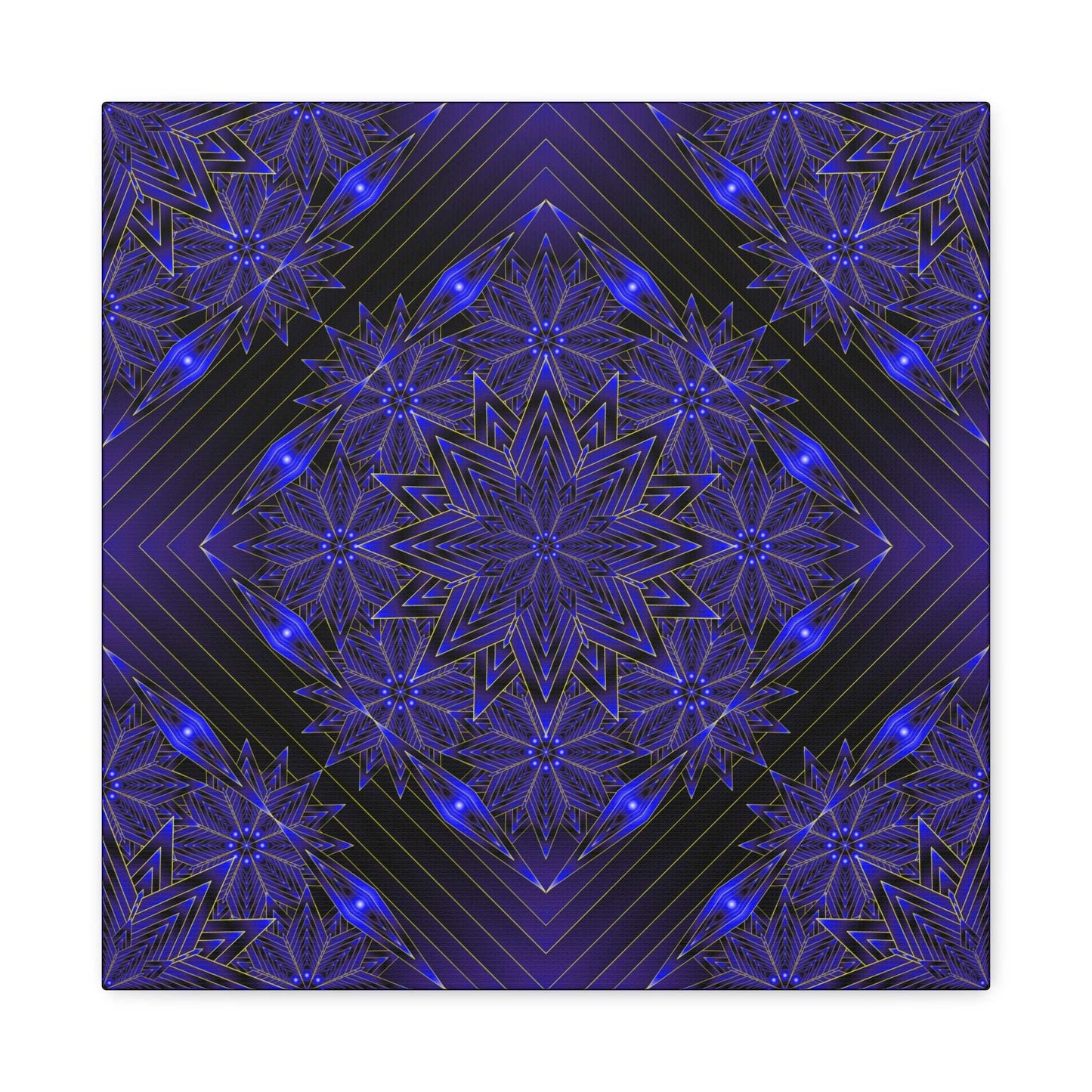 Galactic Mandala Matte Canvas Wall Art — Deep Purple Geometric Stretched Canvas