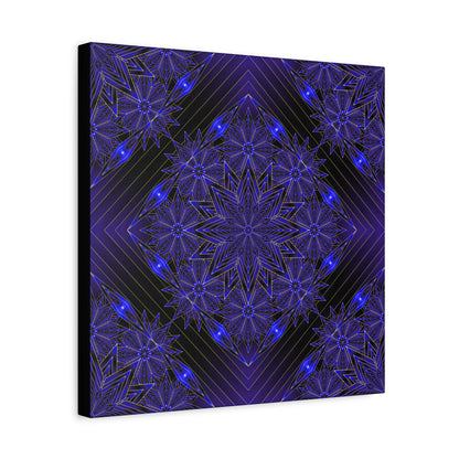 Galactic Mandala Matte Canvas Wall Art — Deep Purple Geometric Stretched Canvas