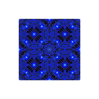 Blue Kaleidoscope Acrylic Wall Art Panel — Geometric Starburst Decor