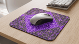 Purple Mosaic Kaleidoscope Mouse Pad — Geometric Jewel Tone Desk Accessory