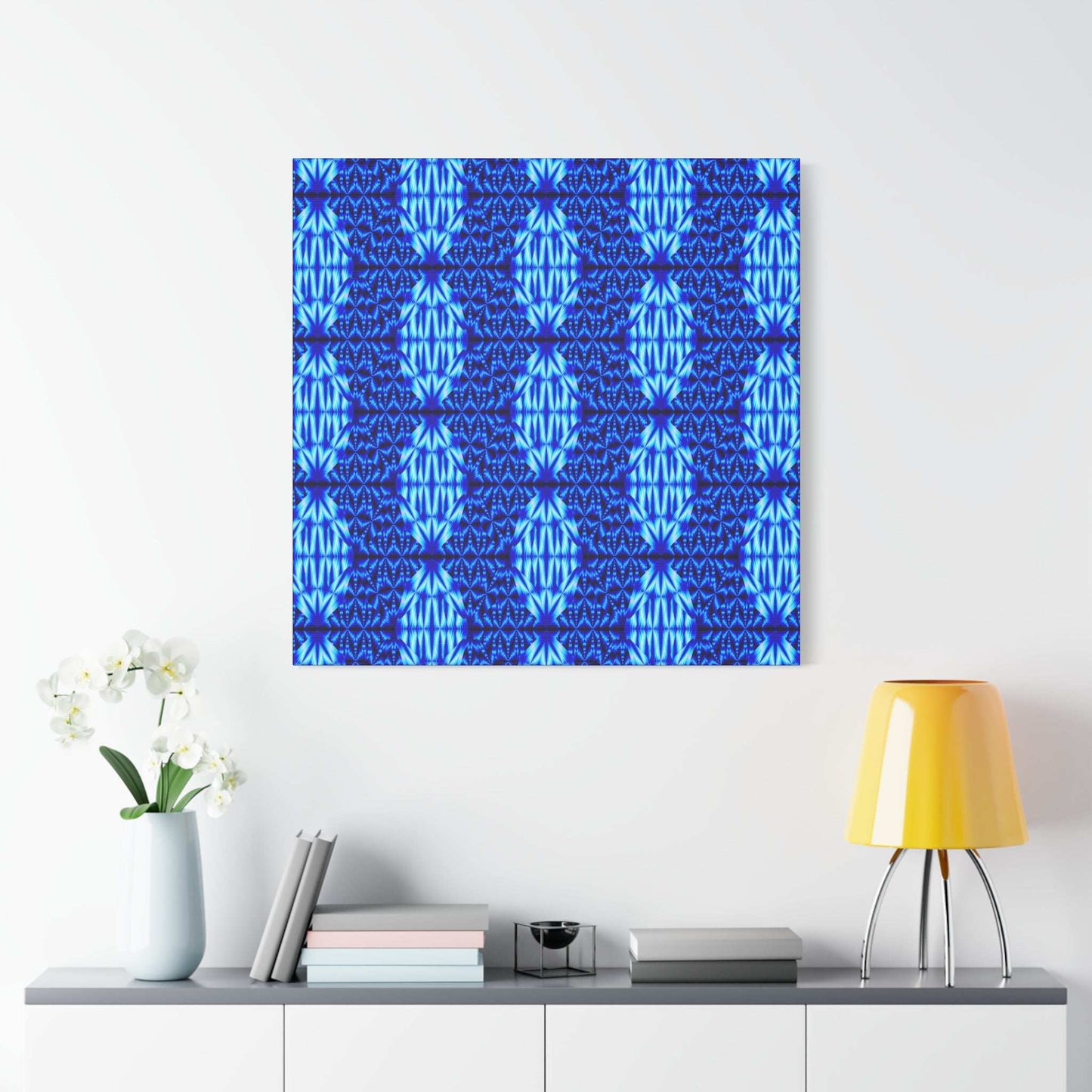 Blue Kaleidoscope Matte Canvas Wall Art