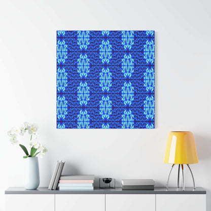 Blue Kaleidoscope Matte Canvas Wall Art