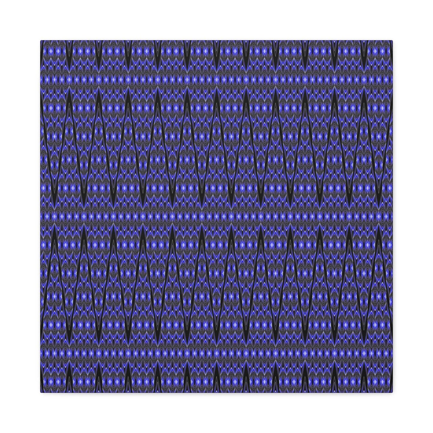 Blue Geometric Pattern Matte Canvas Print — Stretched Wall Art