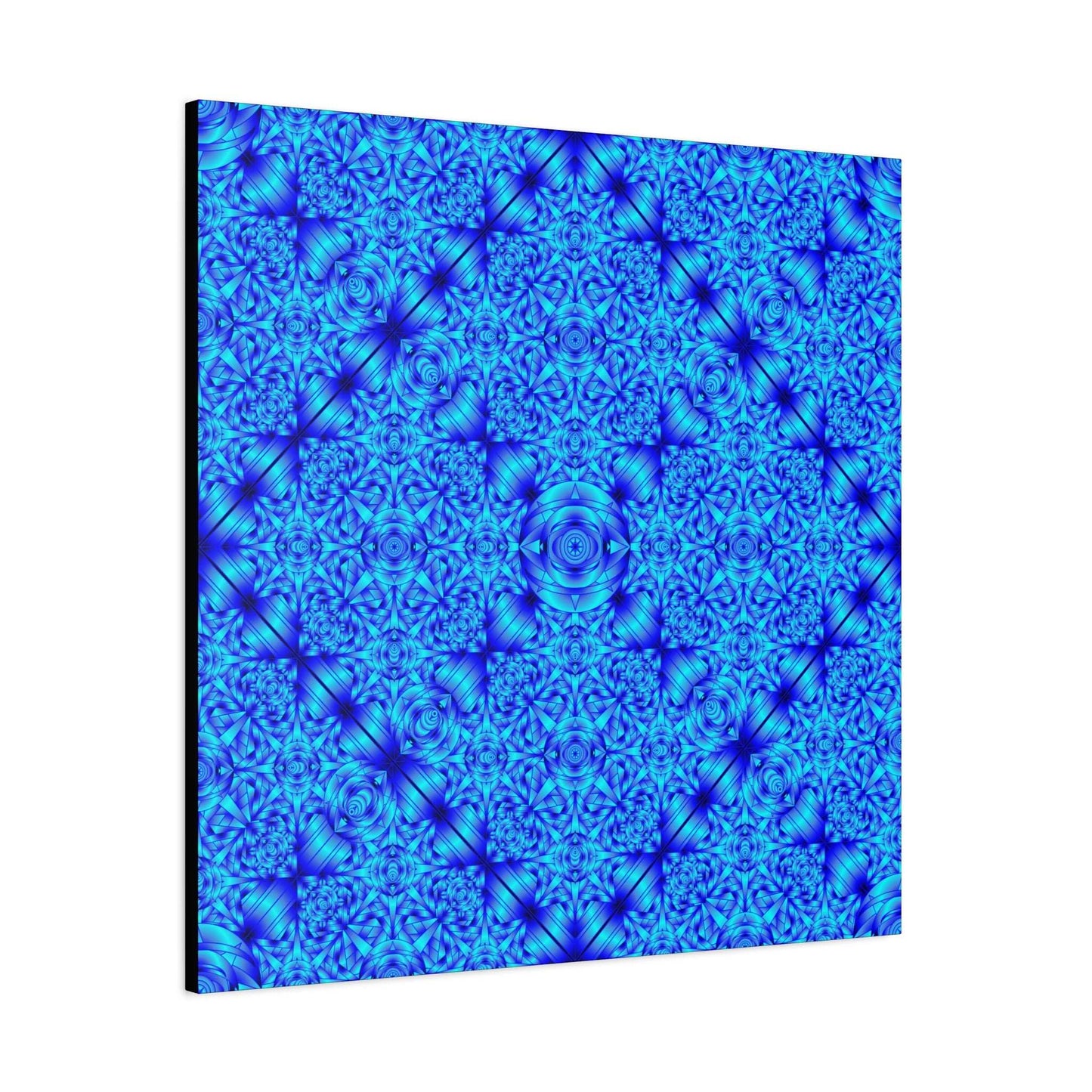 Blue Kaleidoscope Canvas Print — Geometric Abstract Wall Art