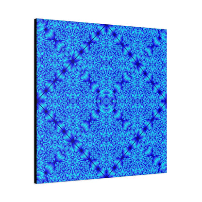 Blue Kaleidoscope Canvas Print — Geometric Abstract Wall Art