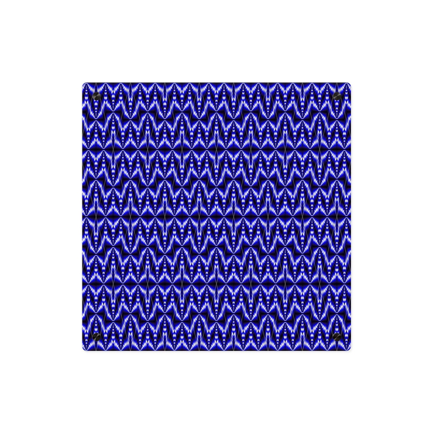 Blue Geometric Pattern Acrylic Wall Art Panel