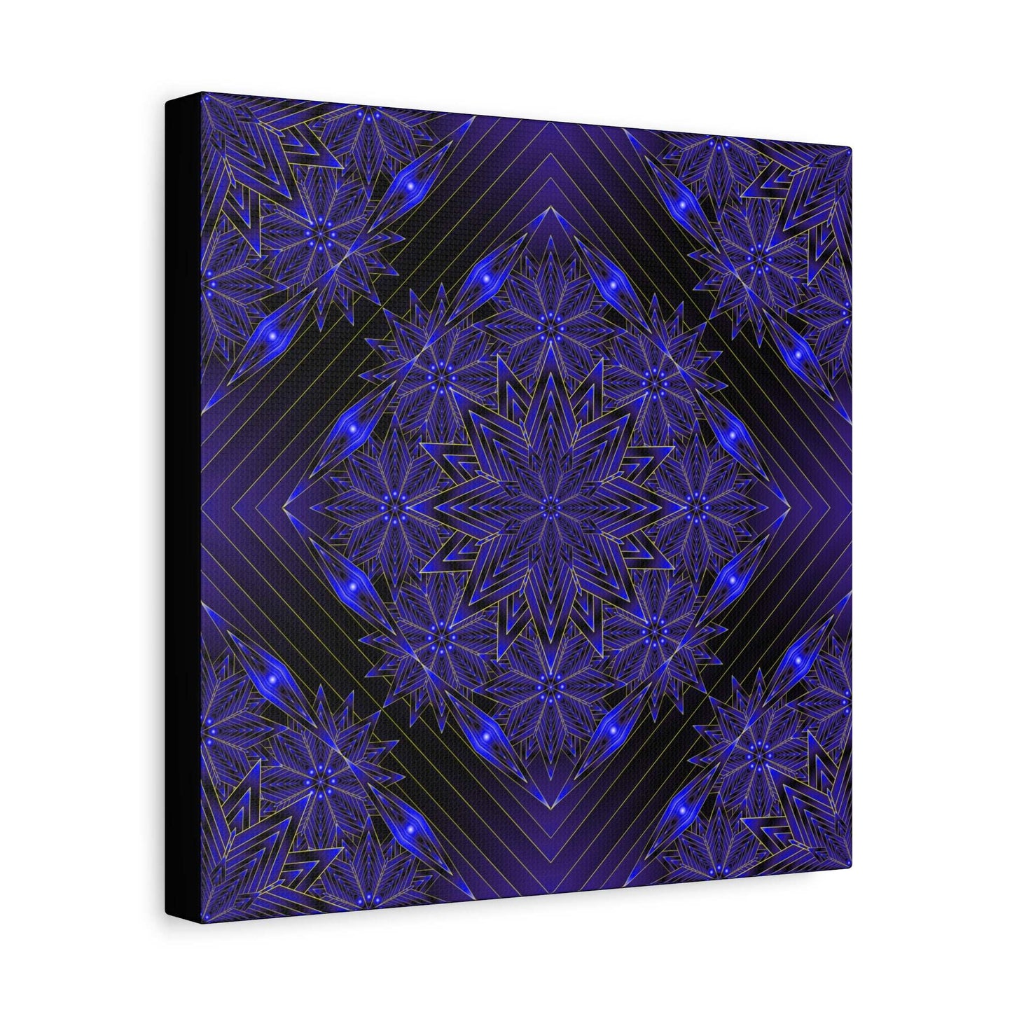 Galactic Mandala Matte Canvas Wall Art — Deep Purple Geometric Stretched Canvas