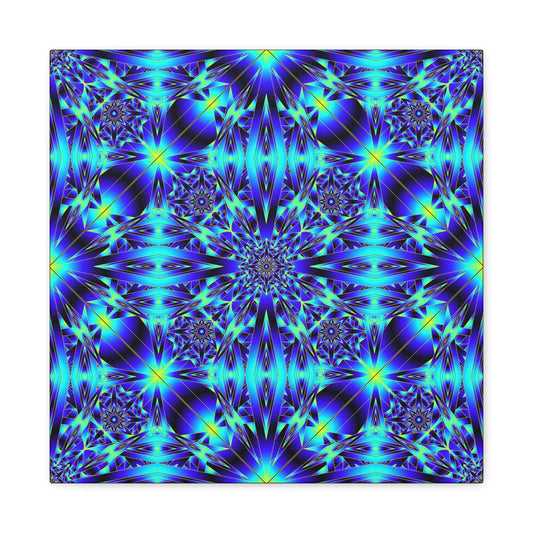 Blue Kaleidoscope Matte Canvas Wall Art — Stretched 1.25"