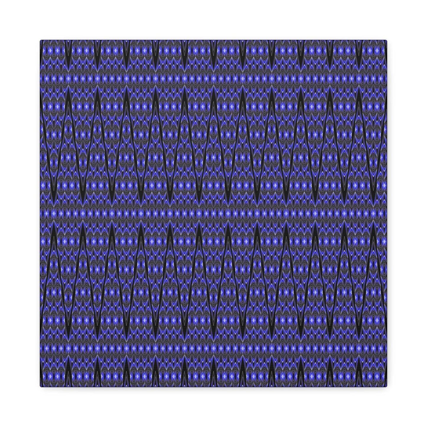 Blue Geometric Pattern Matte Canvas Print — Stretched Wall Art