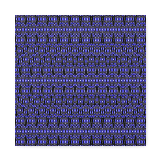 Blue Geometric Pattern Matte Canvas Print — Stretched Wall Art