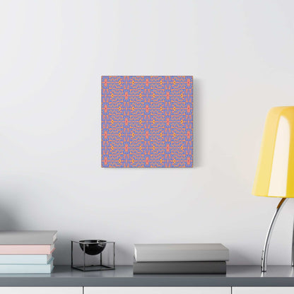 Abstract Geometric Pattern Matte Canvas Wall Art - Vibrant Orange & Blue Stretched Canvas