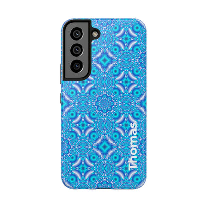 Personalized Blue Kaleidoscope Tough Phone Case — Custom Name Option