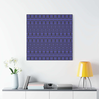 Blue Geometric Pattern Matte Canvas Print — Stretched Wall Art