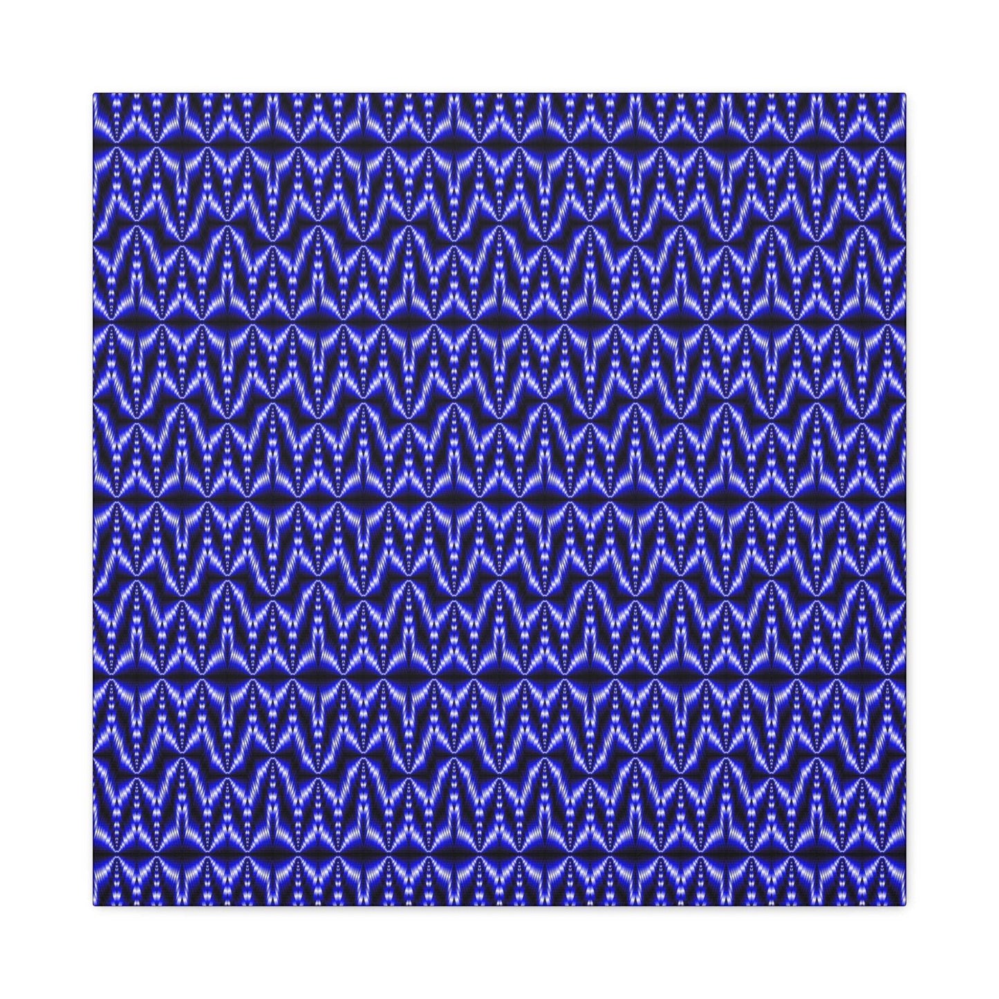 Blue Geometric Pattern Matte Canvas Wall Art — Modern Abstract Stretched Canvas
