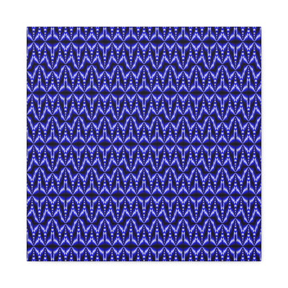 Blue Geometric Pattern Matte Canvas Wall Art — Modern Abstract Stretched Canvas