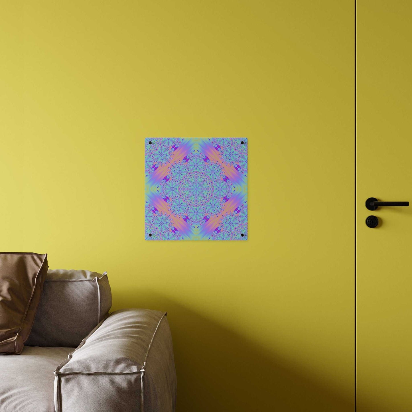 Acrylic Panel — Pastel Kaleidoscope Mandala Wall Art