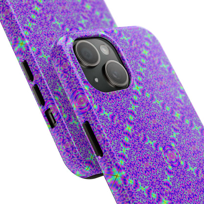Purple Kaleidoscope Tough Phone Case — Protective iPhone Cover with Vibrant Geometric Pattern