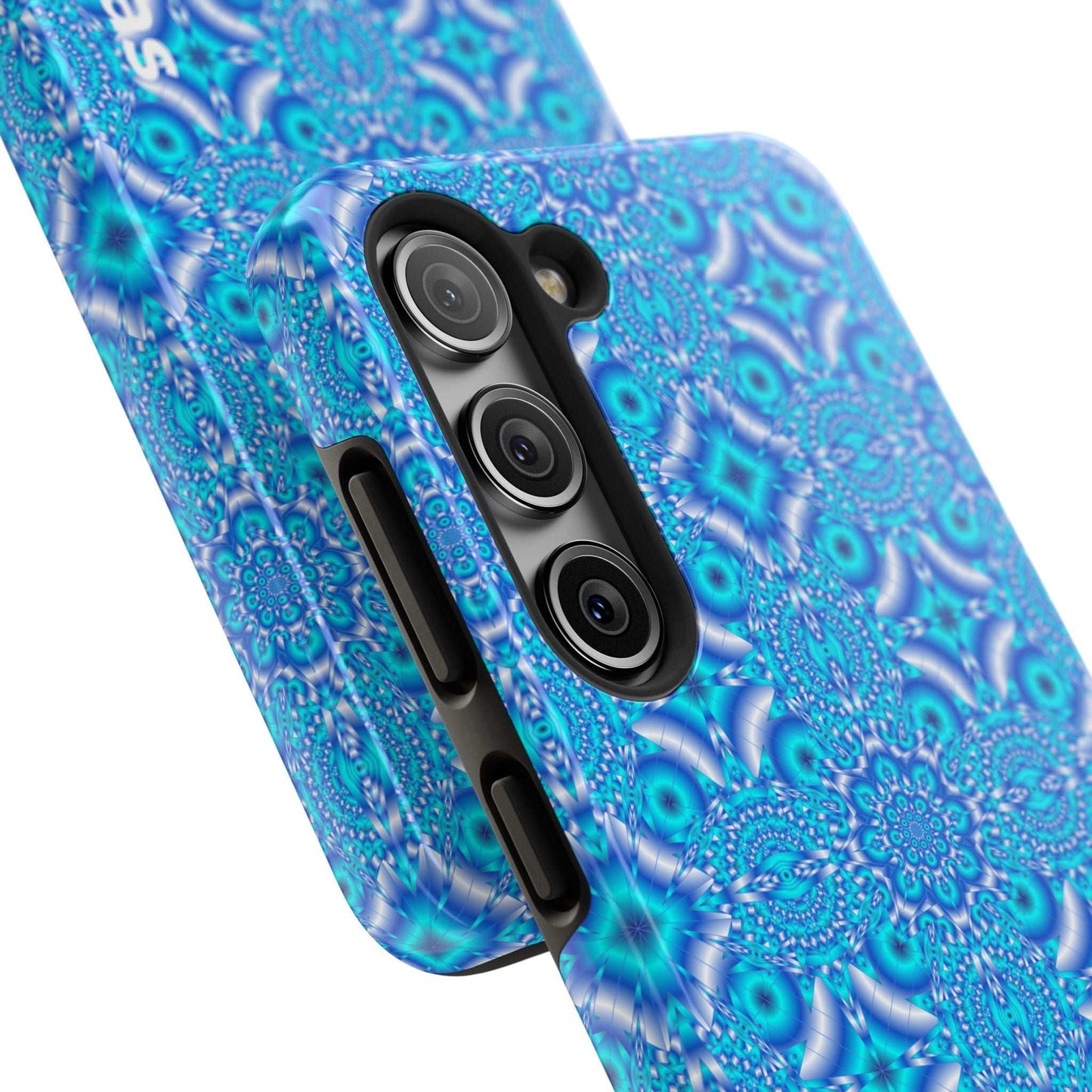 Personalized Blue Kaleidoscope Tough Phone Case — Custom Name Option
