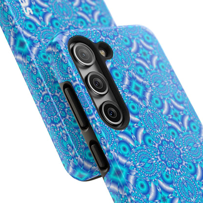 Personalized Blue Kaleidoscope Tough Phone Case — Custom Name Option