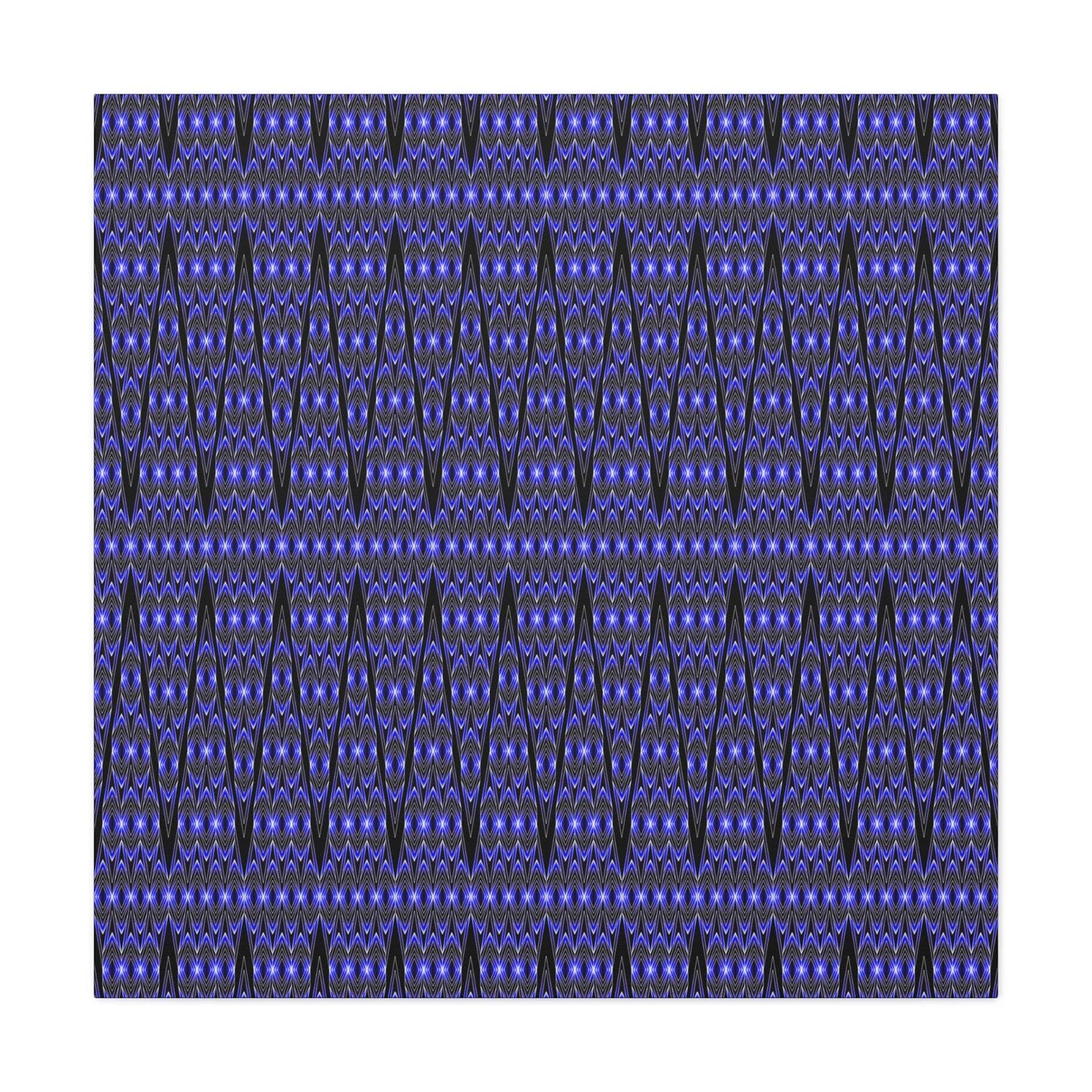 Blue Geometric Pattern Matte Canvas Print — Stretched Wall Art