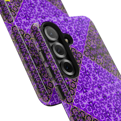 Personalized Purple Mosaic Tough Phone Case — Custom Name Phone Cover