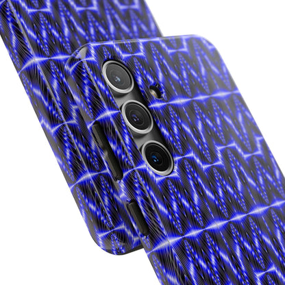 Tough Phone Case — Electric Blue Geometric Pattern (Your name)