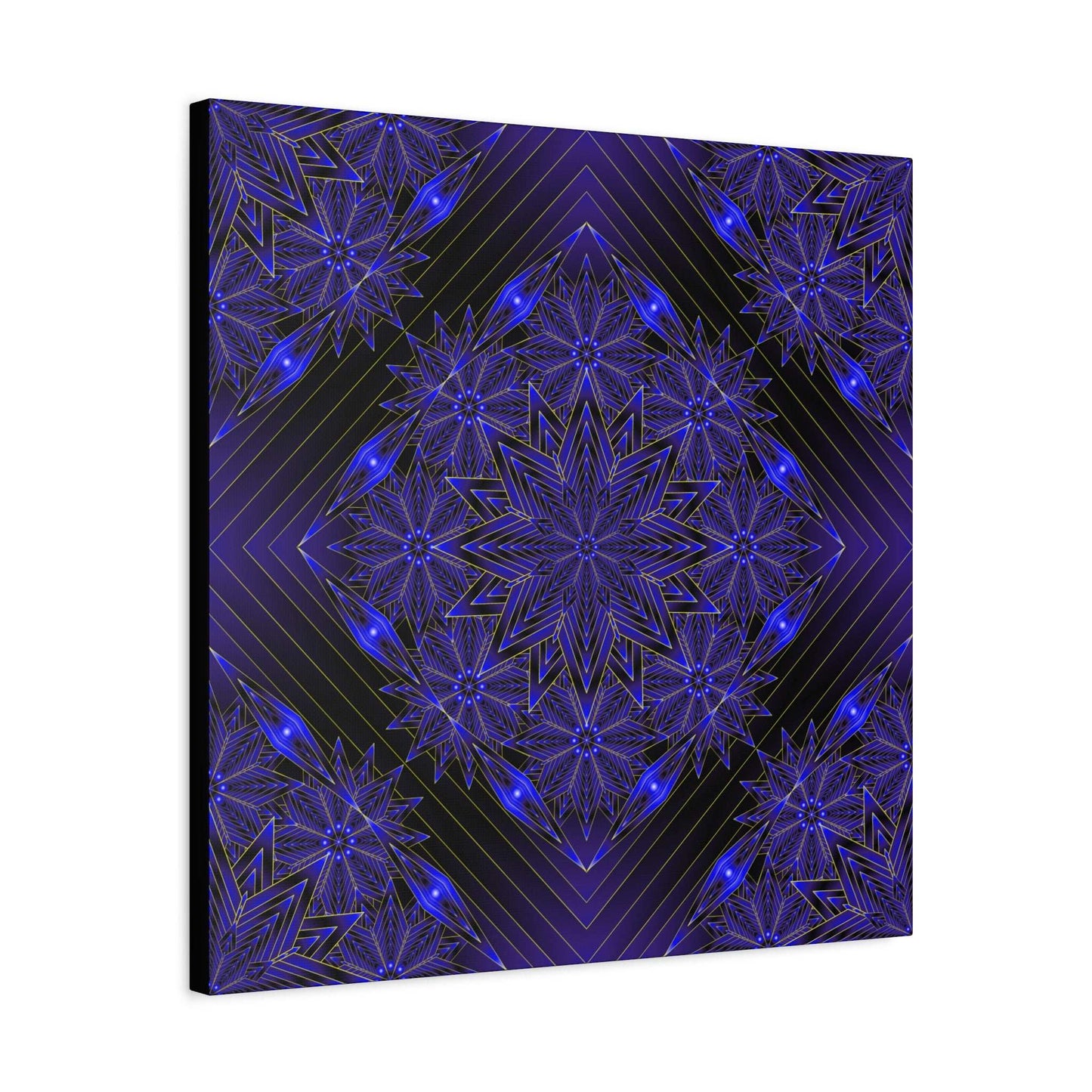 Galactic Mandala Matte Canvas Wall Art — Deep Purple Geometric Stretched Canvas