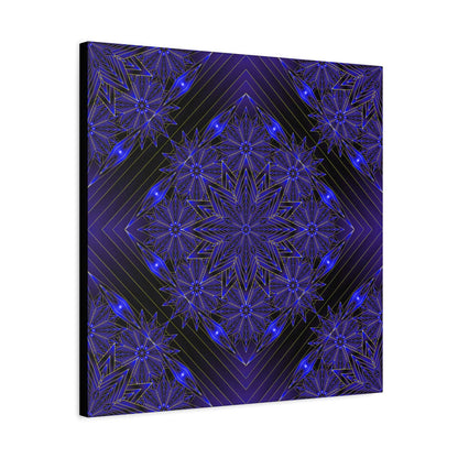 Galactic Mandala Matte Canvas Wall Art — Deep Purple Geometric Stretched Canvas