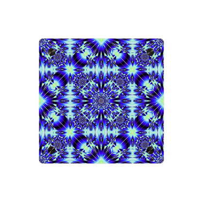 Blue Kaleidoscope Acrylic Wall Art Panel – Geometric Starburst Home Decor