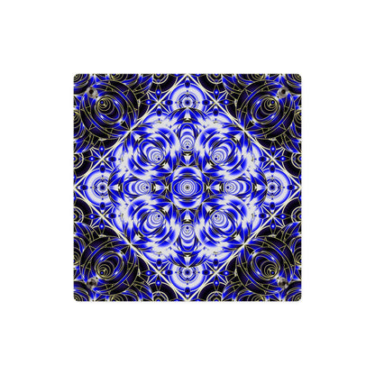 Acrylic Wall Art Panel — Blue Gold Kaleidoscope Geometric Design