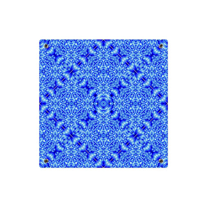 Blue Kaleidoscope Acrylic Wall Art Panel — Modern Geometric Home Decor