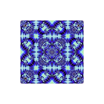 Blue Kaleidoscope Acrylic Wall Art Panel – Geometric Starburst Home Decor