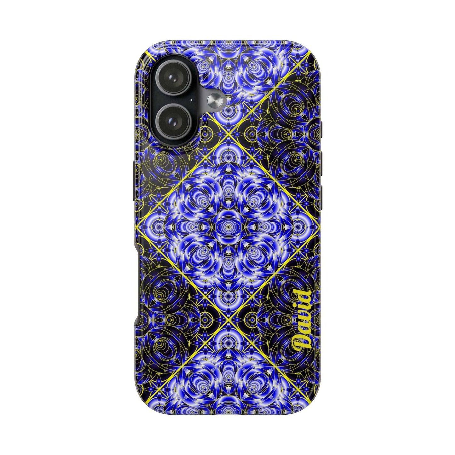 Blue Mandala Tough Phone Case — Personalized Name Option