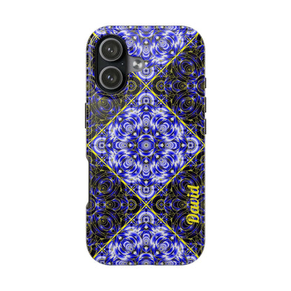 Blue Mandala Tough Phone Case — Personalized Name Option