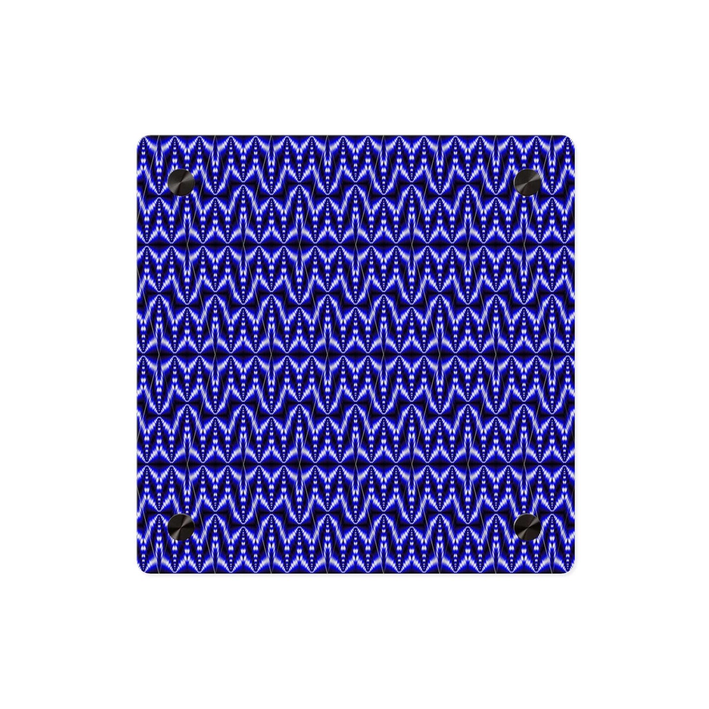 Blue Geometric Pattern Acrylic Wall Art Panel
