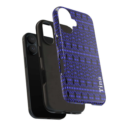 Personalized Blue Tribal Tough Phone Case — Custom Name Phone Case